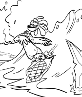 A coloring page of surfs up